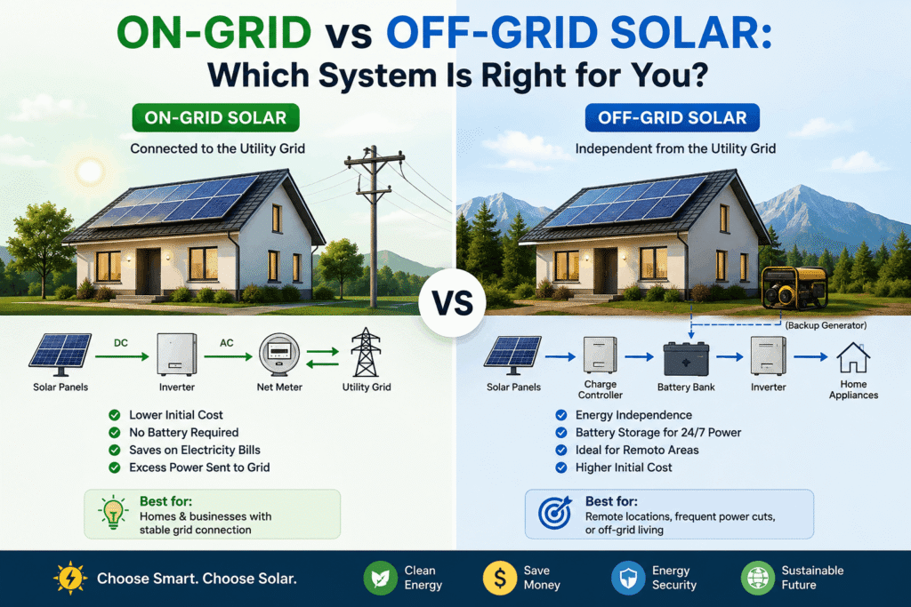 On-Grid vs Off-Grid Solar: Which System Is Right for You?